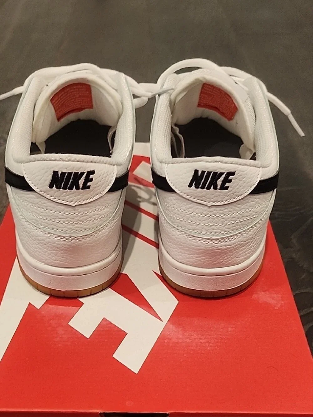 Nike Men’s White and Black Low-Top Sneakers with Gum Outsole